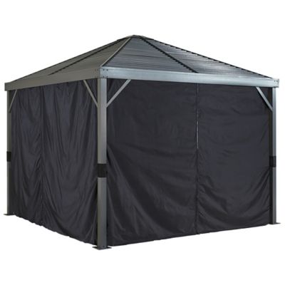 Sojag 115 in. x 115 in. Gazebo Curtains, Black, Fits Sanibel 10 ft. x 10 ft. Gazebos, 4 pc.