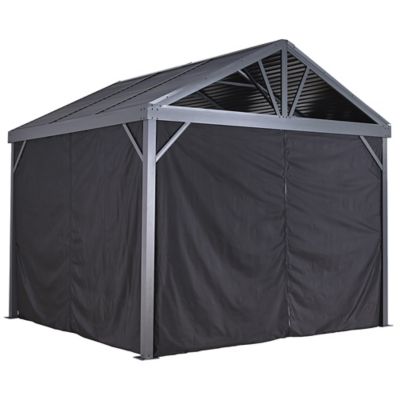 Image showing  115 in. x 115 in. Gazebo Curtains for Sanibel 10 ft. x 10 ft. Gazebos, Black, 4 pc.