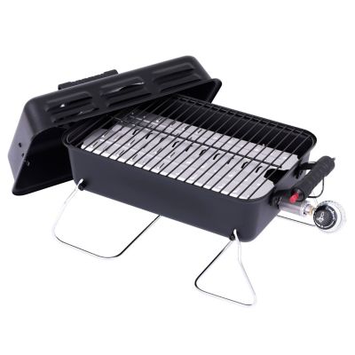 Char-Broil 1-Burner Deluxe 11,000 BTU Gas Tabletop Grill with Push-Button Ignition, 190 sq. in. Cooking Space