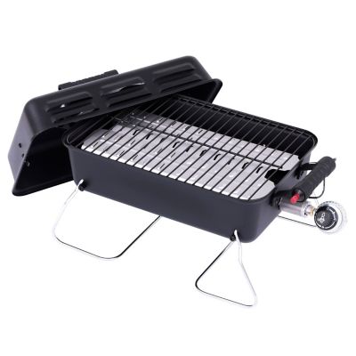 Char-Broil Deluxe 1-Burner Propane Gas Tabletop Grill with Push-Button Ignition, 190 sq. in. Cooking Space, 11,000 BTU