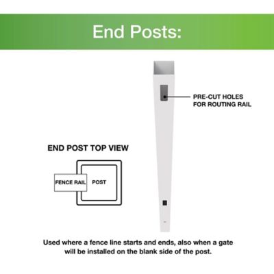 Image showing  5 in. x 5 in. x 108 in. Privacy End/Gate Vinyl Fence Post