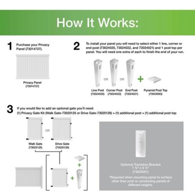 Image showing  5 in. x 5 in. x 108 in. Privacy End/Gate Vinyl Fence Post