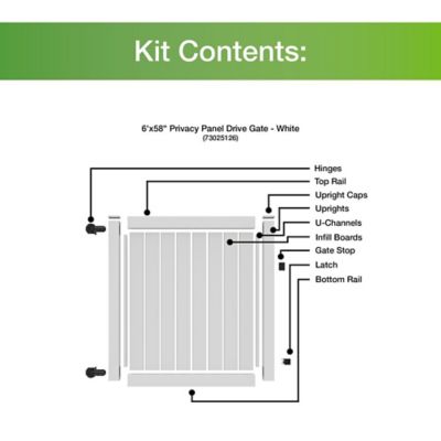 Image showing 5 th Barrette Outdoor Living 6 ft. x 58 in. Privacy Drive Gate
