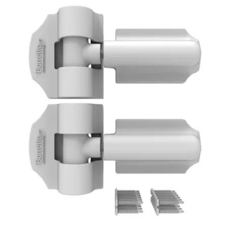 Barrette Outdoor Living Heavy-Duty Contemporary Wraparound Hinge White 2-Piece Gate Hardware