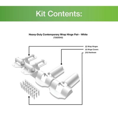 Image showing  Heavy-Duty Contemporary Wrap Hinge, White, 2 pc.