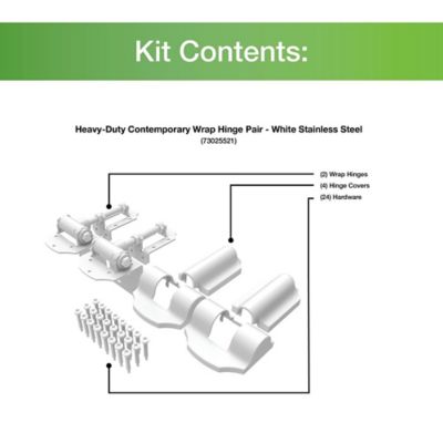 Image showing  Heavy-Duty Contemporary Hinge, White SS, 73025521