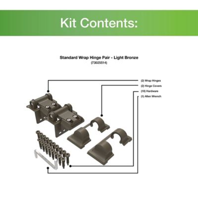 Image showing 2 th Barrette Outdoor Living Standard Wrap Hinge, Light Bronze, 73025514