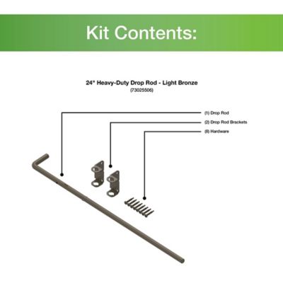 Image showing  24 in. Heavy-Duty Drop Rod, Light Bronze, 73025506