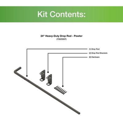Image showing  24 in. Heavy-Duty Drop Rod, Pewter, 73025507