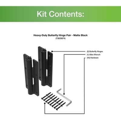 Image showing  Heavy-Duty Butterfly Hinge, Matte Black, 73025674