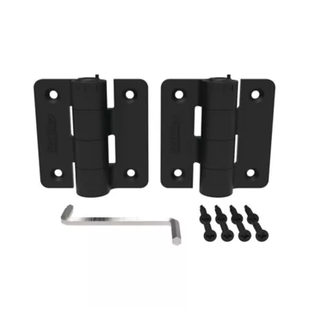 Barrette Outdoor Living Compact Butterfly Gate Hinge Black 2 Pieces Gate Hardware