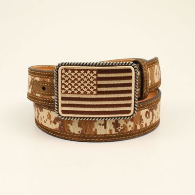 Ariat Men's USA Digital Camo Belt, Medium Brown