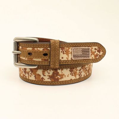 Ariat Men's Digital Camo US Flag Medium Belt, Brown I would recommend this belt to anybody that wants a black camo belt