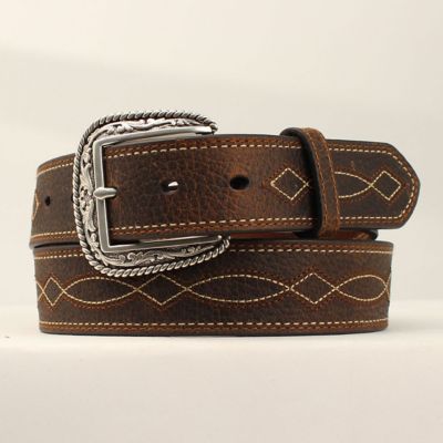 Ariat Men's Polyurethane Tan Boot Stitch Belt, 1-1/2 in., Brown