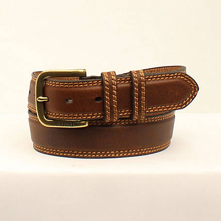 Ariat Men's Basic Double Stitch Belt, Brown, A1035702