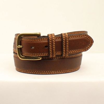 Ariat Men's PU Basic Double Stitch Belt, 1-1/2 in., Brown