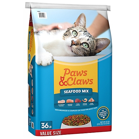 Paws & Claws Adult Seafood Mix Recipe Dry Cat Food, 36 lb. Bag
