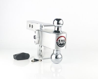 Weigh Safe 180 Hitch, Adjustable Drop Hitch with 4in. Drop & in. Shank, Chrome-Plated Steel Combo Ball, 12,500 lbs. GTW