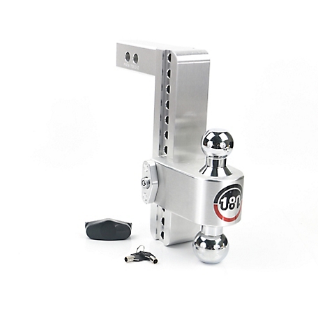 Weigh Safe 180 Hitch - Drop Hitch w/Chrome Steel Combo Ball - 10 in. Drop for 2 in. Shank