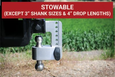 Image showing  180 Hitch - Drop Hitch w/SS Combo Ball - 4 in. Drop for 2.5 in. Shank