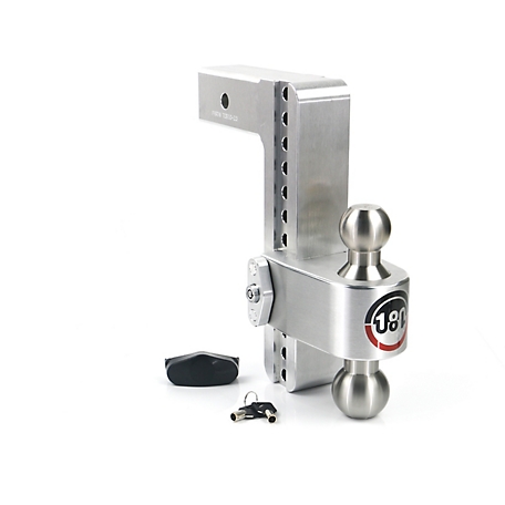 Weigh Safe 180 Hitch - Drop Hitch w/SS Combo Ball - 10 in. Drop for 2.5 in. Shank