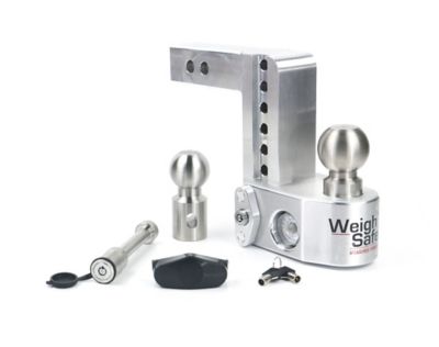 Weigh Safe 2-1/2 in. Receiver Adjustable Drop Hitch, 6 in. Drop with Hitch Lock Pin, 10,000 lb. GTW Capacity