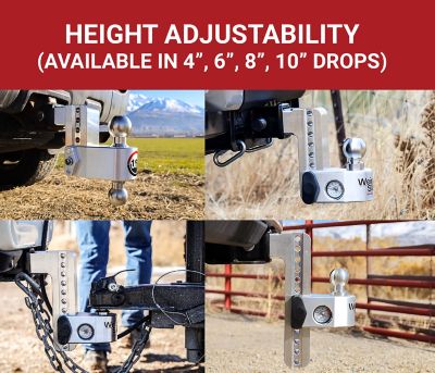 Image showing  2-1/2 in. Receiver Adjustable Drop Hitch, 6 in. Drop with Hitch Lock Pin, 10,000 lb. GTW Capacity