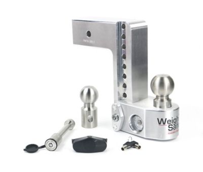 Weigh Safe 3 in. Receiver Adjustable Drop Hitch, 8 in. Drop with Hitch Lock Pin, 21,000 lb. Capacity