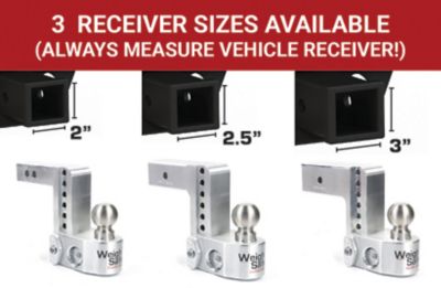 Image showing 6 th Weigh Safe Adjustable Drop Hitch - 10 in. Drop for 3 in. Shank w/Hitch Lock Pin