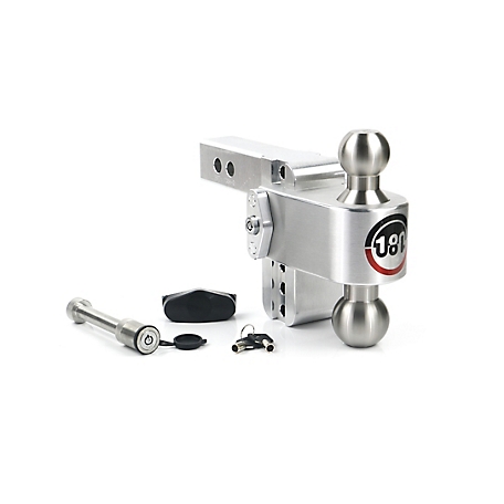 Weigh Safe 180 Hitch - Drop Hitch w/SS Combo Ball - 4 in. Drop for 2 in. Shank w/Hitch Pin