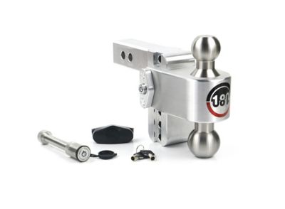 Image showing  2 in. Receiver 180 Hitch with Stainless Steel Combo Ball, 4 in. Drop with Hitch Pin, 12,500 lb. Capacity