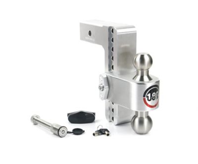 Image showing  2-1/2 in. Receiver 180 Hitch with Stainless Steel Combo Ball, 8 in. Drop with Hitch Pin, 18,500 lb. Capacity