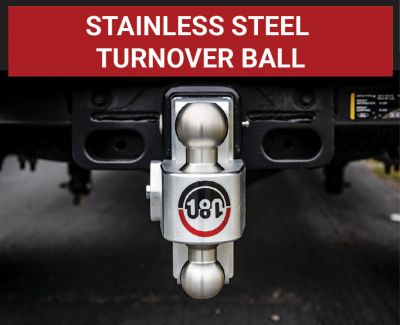 Image showing 6 th Weigh Safe 2-1/2 in. Receiver 180 Hitch with Stainless Steel Combo Ball, 8 in. Drop with Hitch Pin, 18,500 lb. Capacity