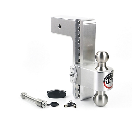 Weigh Safe 3 in. Shank 21,000 lb. GTW Capacity Hitch with Stainless Steel Turnover Ball, 10 in. Drop, Keyed Alike, Pin Included