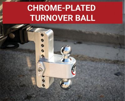 Image showing  2-1/2 in. Receiver 180 Hitch with Chrome Combo Ball, 10 in. Drop with Hitch Pin, 18,500 lb. Capacity