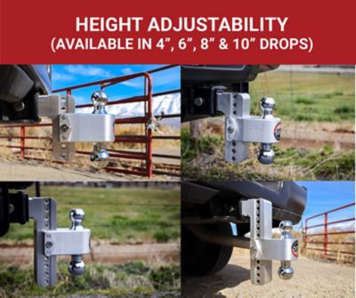 Weigh Safe 3 in. Shank 21,000 lb. GTW Capacity Hitch with Chrome Turnover Ball, 8 in. Drop, Keyed Alike, WS05 Pin Included