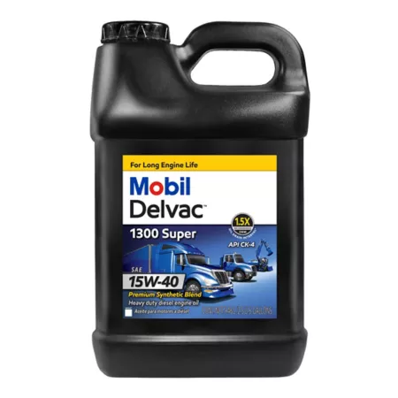 Mobile 2.5 gal Premium Synthetic Blend Diesel Engine Oil Heavy Duty Delvac 1300 15W-40 Motor Oils