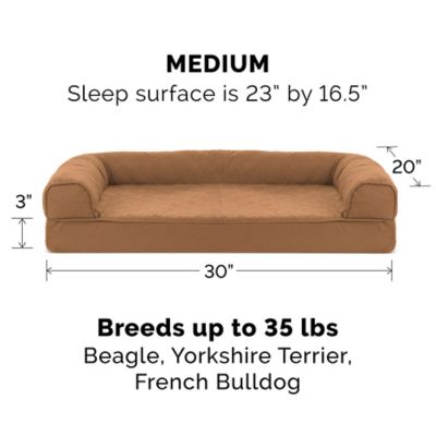 Image showing 7 th FurHaven Quilted Orthopedic Sofa Dog Bed