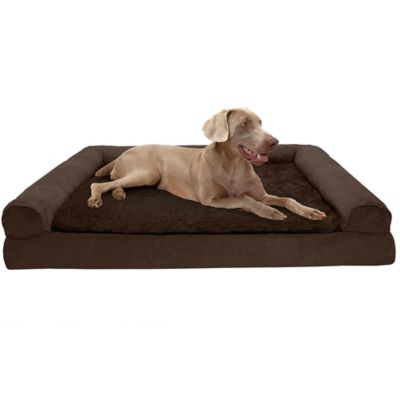 FurHaven Plush and Suede Cooling Gel Sofa Dog Bed