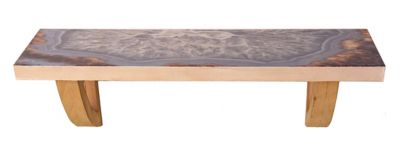 Slice of Akron 24 in. Gray Agate Wooden Wall Shelf