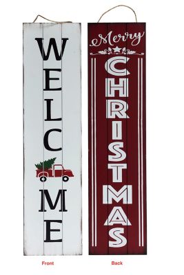 Slice of Akron Merry Christmas Reversible Porch Sign
