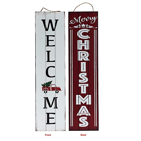 Slice of Akron Merry Christmas Reversible Porch Sign