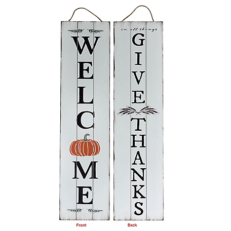 Slice of Akron Give Thanks Reversible Porch Sign