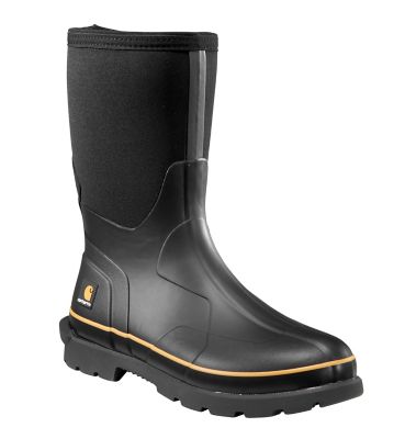 Carhartt Waterproof Rubber Boots, 10 in., 5mm Shaft, Black