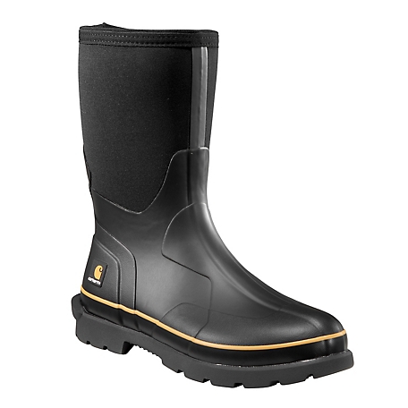 Carhartt Waterproof Rubber Boots, 10 in., 5mm Shaft, Black