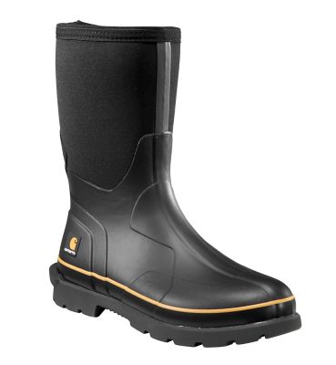 Carhartt Men's 10 in. Waterproof Rubber Boots, 5 mm Shaft, Black