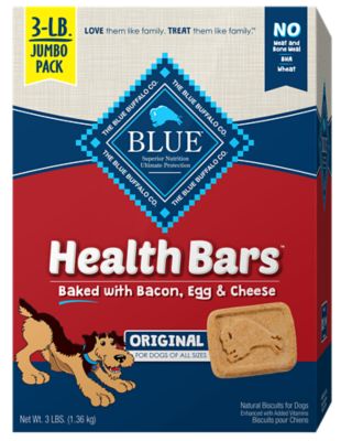 Blue Buffalo Blue Health Bars Natural Bacon, Egg and Cheese Flavor Crunchy Dog Biscuits, 3 lb.