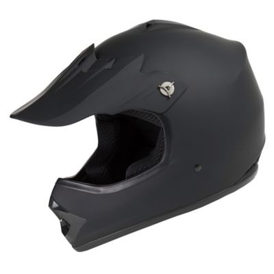 Raider Youth GX3 MX Off Road Helmet, Matte Black - Youth Large