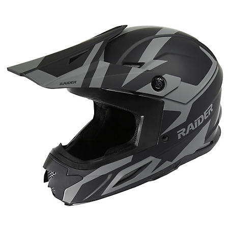 Raider Adult Z7 MX Helmet, Large, Black/Silver