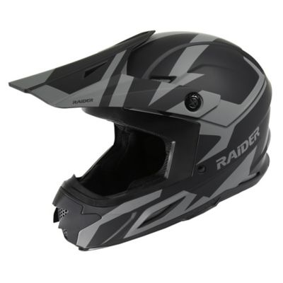 Raider Adult Z7 MX Helmet, 2XL, Black/Silver